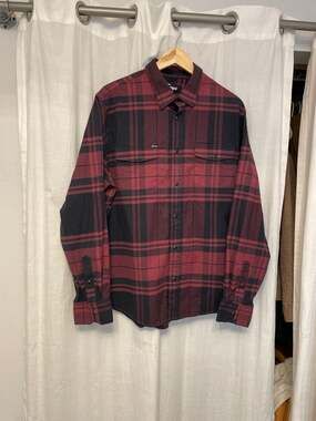 Snaps Clothing Co. Rambler Flannel Red and Black Pearl Snap Shirt XL